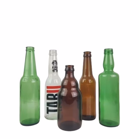 Bouteilles de bière en verre de bouteille de boisson de couleur avec sérigraphie