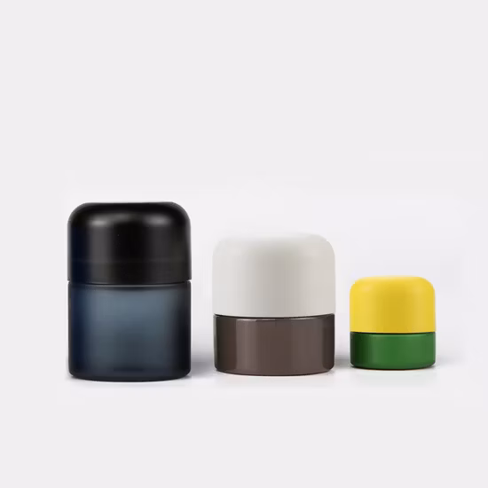 Impression d'étiquettes 50 ml 70 ml 110 ml 150 ml 220 ml récipient en verre givré résistant aux enfants pots de fleurs en verre avec capuchon CRC