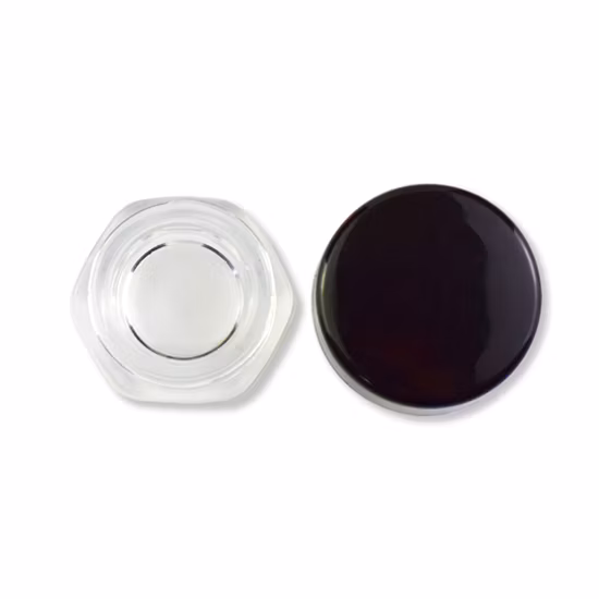 Pots transparents hexagonaux de 5 ml, 7 ml, 9 ml, pour concentré d'huile et de cire avec enfant